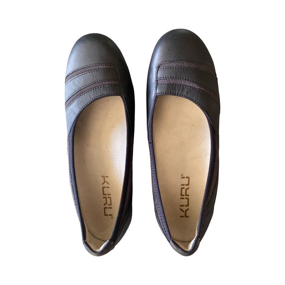 KURU Grace Black Ballet Flats Women's 9.5 Comfort Plantar Fasciitis Support
